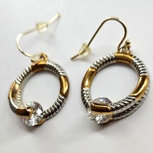 🌟NWOT Elegant Gold and Silver Hoop Earrings- Designer Inspired 🌟